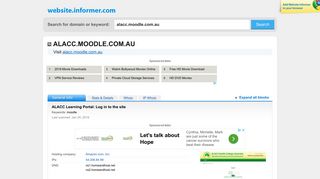 alacc.moodle.com.au at WI. ALACC Learning Portal: Log in to the site