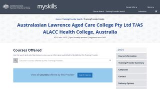 Australasian Lawrence Aged Care College Pty Ltd T/AS ALACC ...