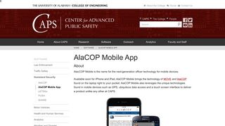 AlaCOP Mobile App - The Center for Advanced Public Safety