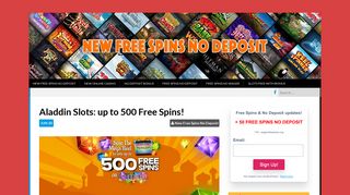 Aladdin Slots: up to 500 Free Spins! - New Free Spins No Deposit
