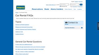 Car Rental FAQs - Alamo Rent A Car