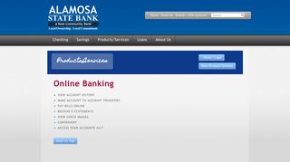 Alamosa State Bank - Products/Services - E-Banking - Online Banking