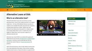 Alternative Loans at UAA | Financial Aid Office | University of Alaska ...