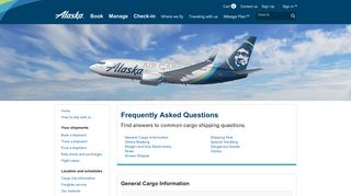 Alaska Air Cargo FAQ Site - Alaska Airlines