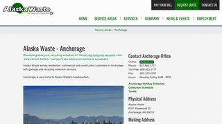 Contact Anchorage Trash and Recycling Collection | Alaska Waste
