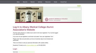 User Login - Albany Medical Center - Albany Medical College Alumni