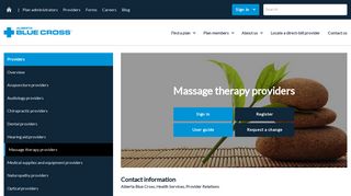 Massage therapy providers | Overview - Alberta Blue Cross