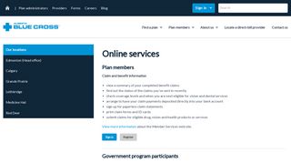 Alberta Blue Cross - Online services