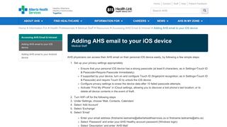Adding AHS email to your iOS device | Alberta Health Services