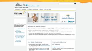 Welcome to Alberta Netcare - Alberta Netcare