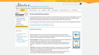 Community Remote Access, Netcare Learning Centre - Alberta Netcare