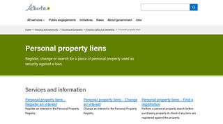 Personal property liens | Alberta.ca