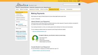 Making Payments | Alberta Student Aid