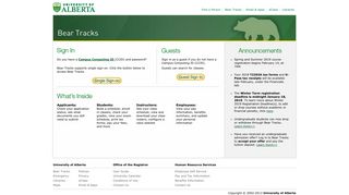Bear Tracks - University of Alberta