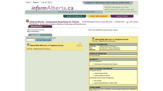 Alberta Works - Automated Reporting for Clients - InformAlberta.ca