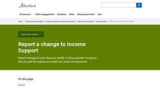 Report a change to Income Support | Alberta.ca