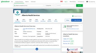 Working at Alberta Health Services | Glassdoor.ca