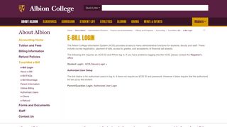 e-Bill Login - Albion College