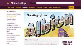 Admitted Students - Albion College