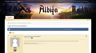 Login Service Unavailable ? - Bugs - Albion Online Forum