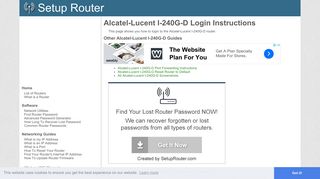 How to Login to the Alcatel-Lucent I-240G-D - SetupRouter