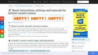 Alcatel-Lucent Reset Instructions, Manuals and Default Settings ...