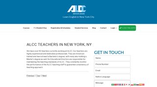 ALCC Teachers - New York, NY - ALCC American Language
