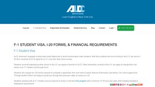 F-1 Visa, I-2 Form - NYC - ALCC American Language