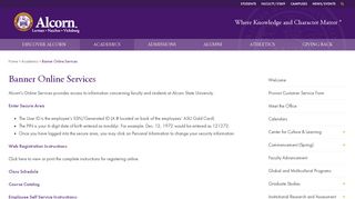 Banner Online Services - Alcorn State University