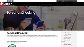 Checking Account | Personal Checking | Alden Credit Union