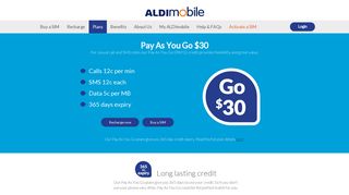 ALDImobile - Pay As You Go $30 credit