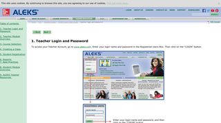 ALEKS Quick Start Guide - Teacher Login and Password
