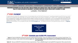 Aleks PPL Home : Florida Atlantic University