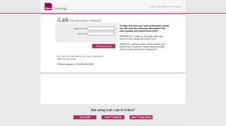 iLab Test Result Access - Alere Toxicology