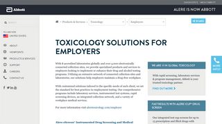 Toxicology Solutions for Employers - Alere is now Abbott
