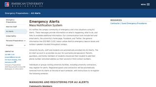 AU Alerts | American University, Washington, DC