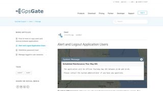 Alert and Logout Application Users – GpsGate Support