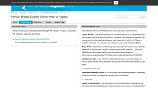 How to Access - Human Rights Studies Online - LibGuides at ProQuest