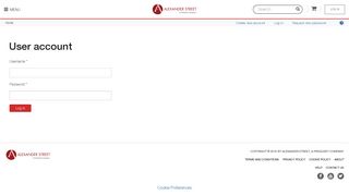 User account | Alexander Street, a ProQuest Company