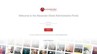 Welcome to the Alexander Street Administrative Portal | Alexander ...