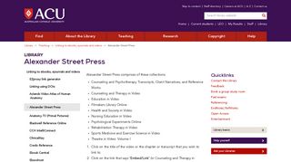 Alexander Street Press - Library