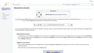 Alexandria Librarian - v7Docs - Alexandria Library Software