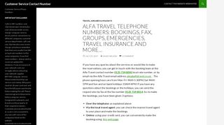 Alfa Travel Customer Service Contact Number 0125 724 8000 (Local ...