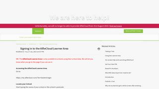 Signing in to the AlfieCloud Learner Area : AlfieCloud Customer Support