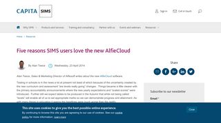 Five reasons SIMS users love the new AlfieCloud | Capita SIMS