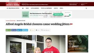Alfred Angelo Bridal closures cause wedding jitters - South Florida ...