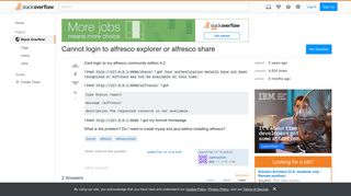 Cannot login to alfresco explorer or alfresco share - Stack Overflow
