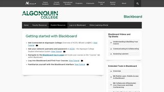 Getting started with Blackboard - Algonquin College