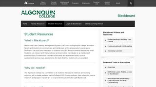 Student Resources | Blackboard - Algonquin College