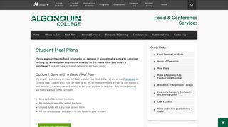 Student Meal Plans | Food & Conference Services - Algonquin College